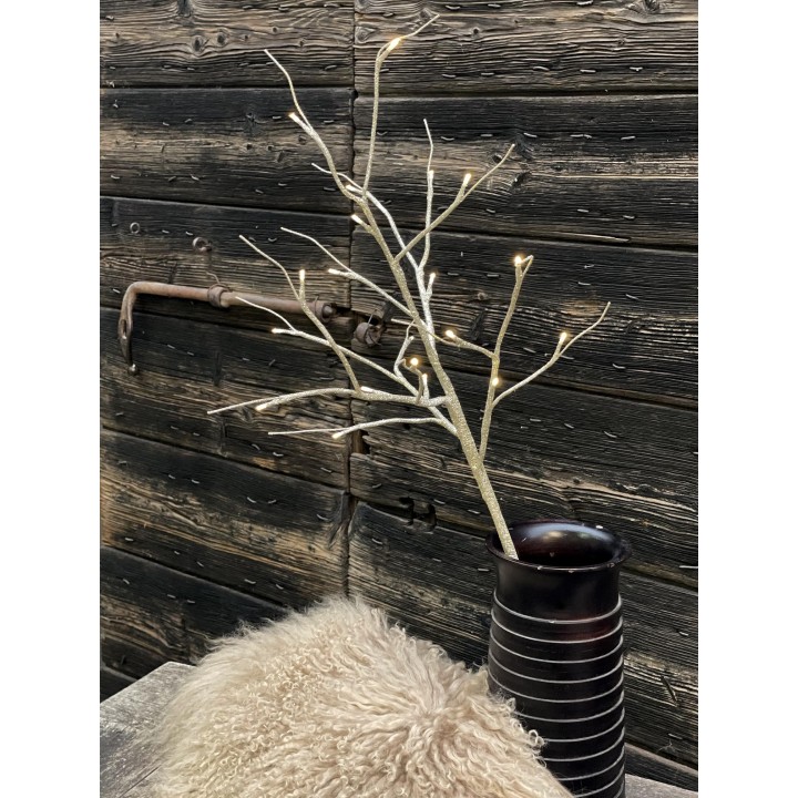 Branche pailletee a batterie coul. champagne h100 cm