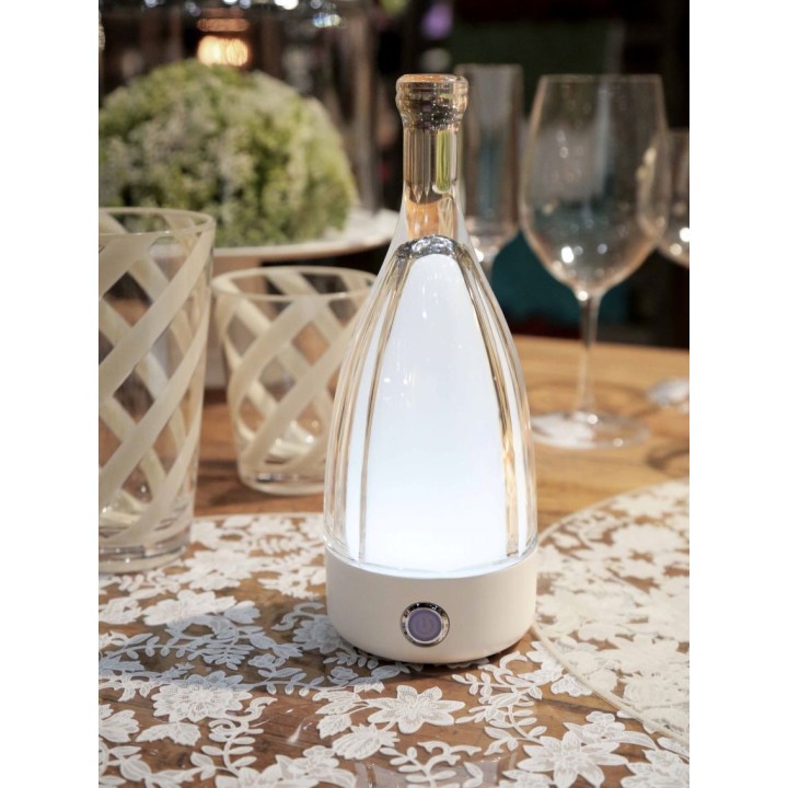 Bottle shaped usb table lamp with white base d9 h23 cm
