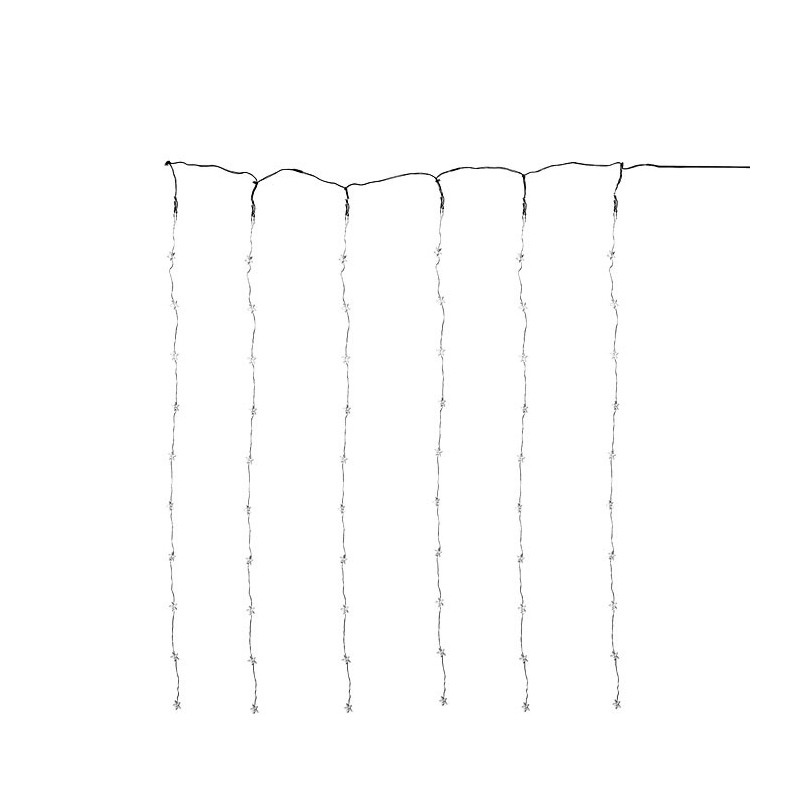 Tenda 6 fili stelle led corrente 75 x 78 cm