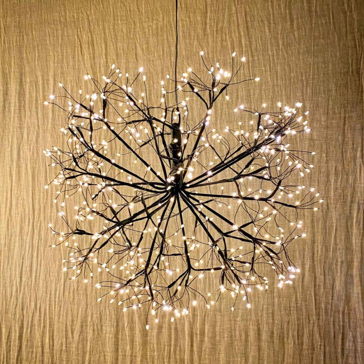 Palla nera led da appendere 576 luci d40 cm