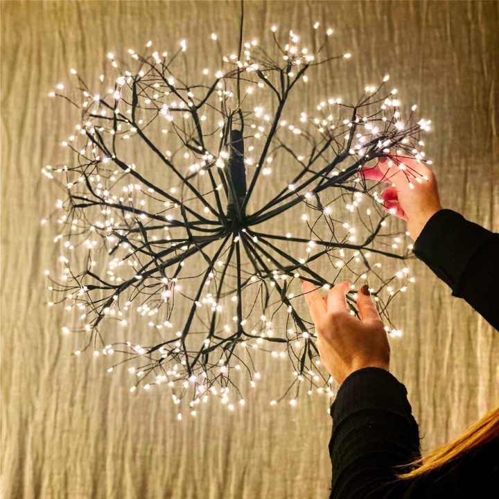 Palla nera led da appendere 576 luci d40 cm