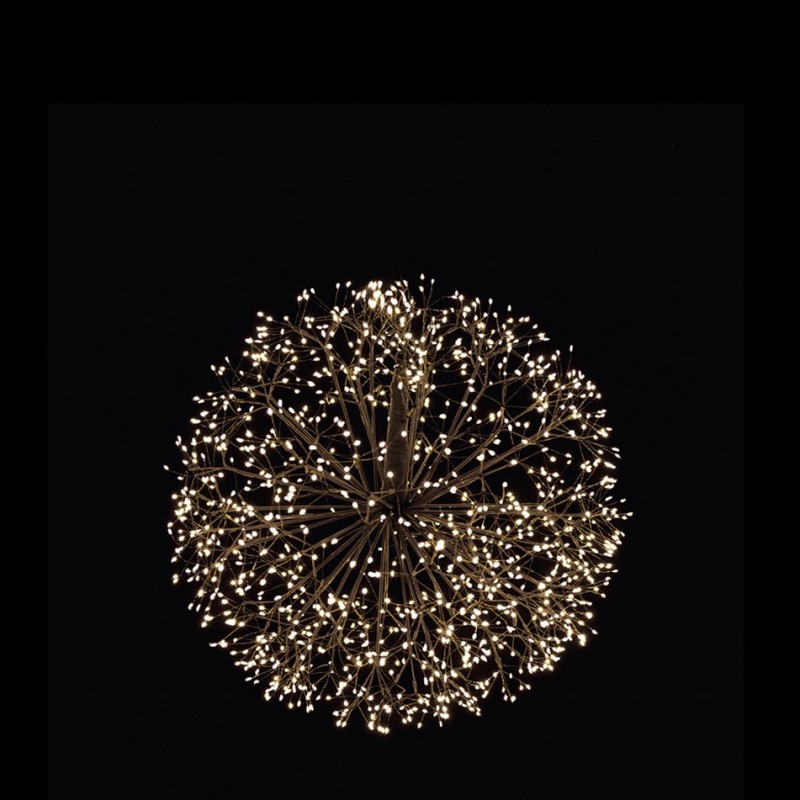 Black led hanging ball 1200 lights d 60 cm