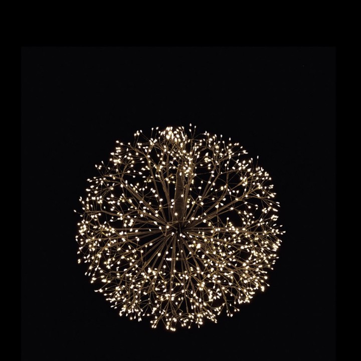 Black led hanging ball 1200 lights d 60 cm