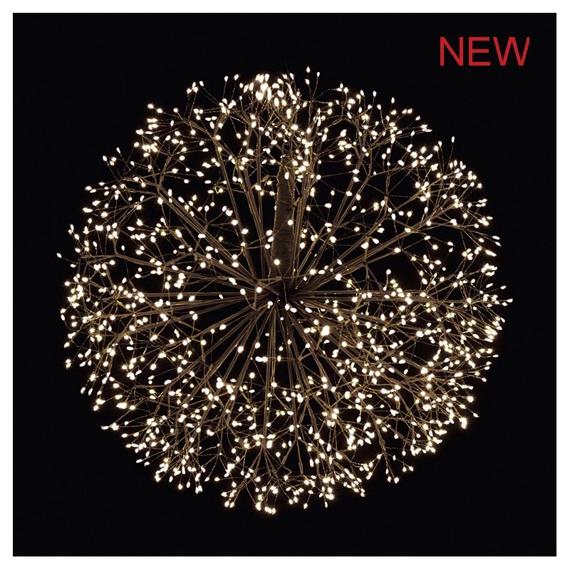 Palla nera led da appendere 3100 luci d90 cm