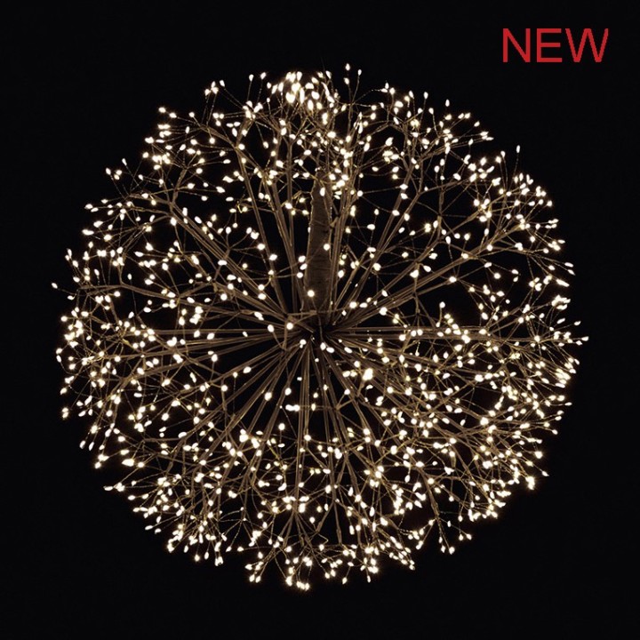 Black led hanging ball 2500 lights d 90 cm