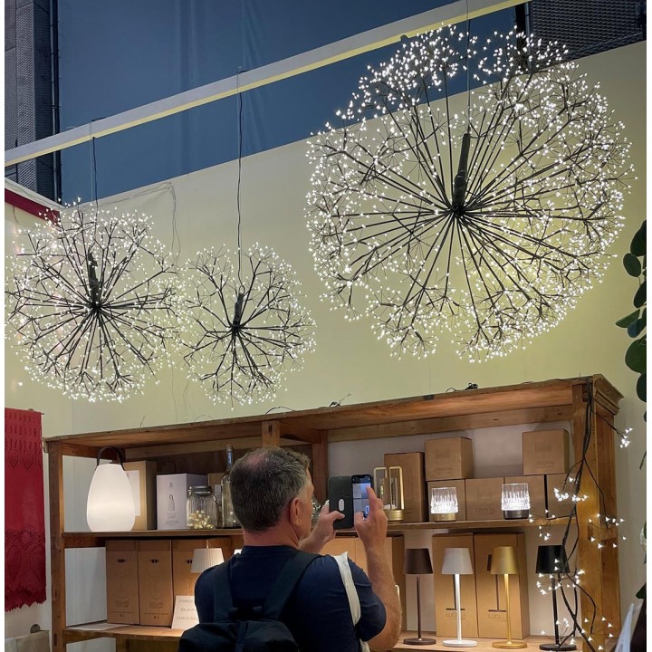 Palla nera led da appendere 3750 luci d100 cm