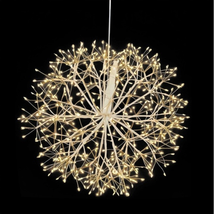 Boule blanche suspendue a 2500 led d 80 cm