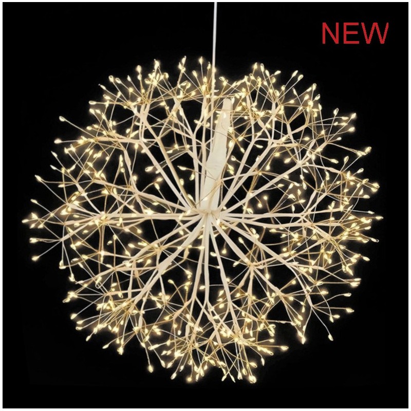 Boule suspendue blanche avec 3100 leds d 90 cm