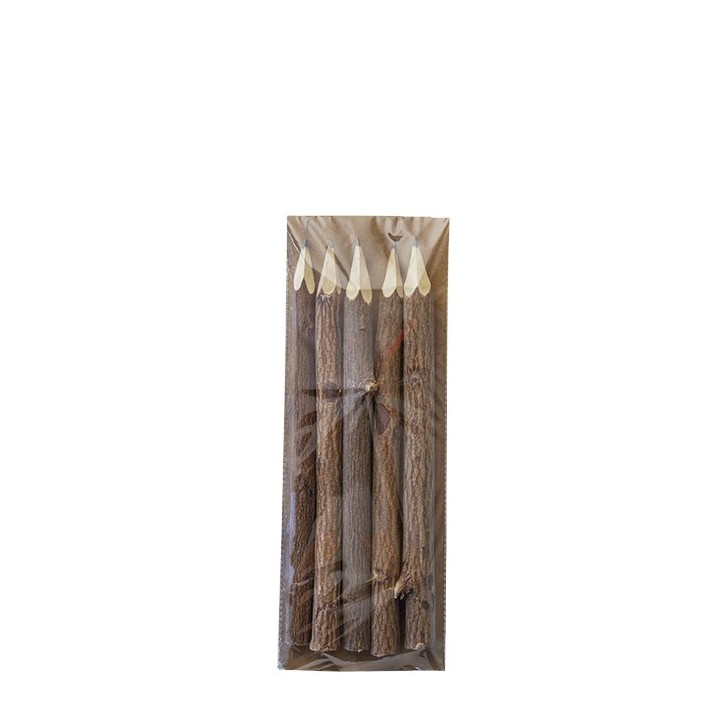 5 pack of pencils with natural bark 18 cm
