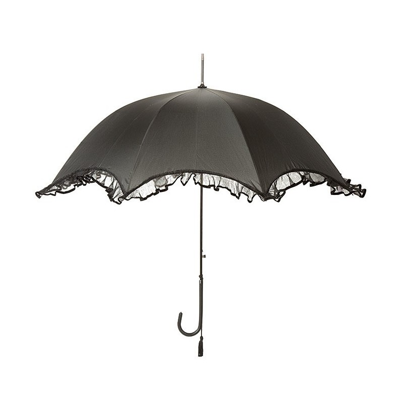 Umbrella with frills black color