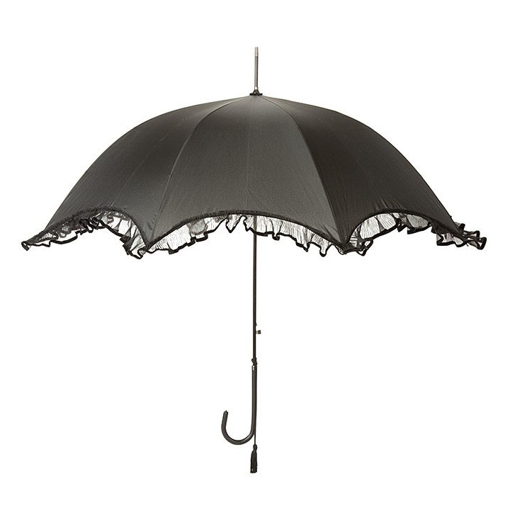 Umbrella with frills black color