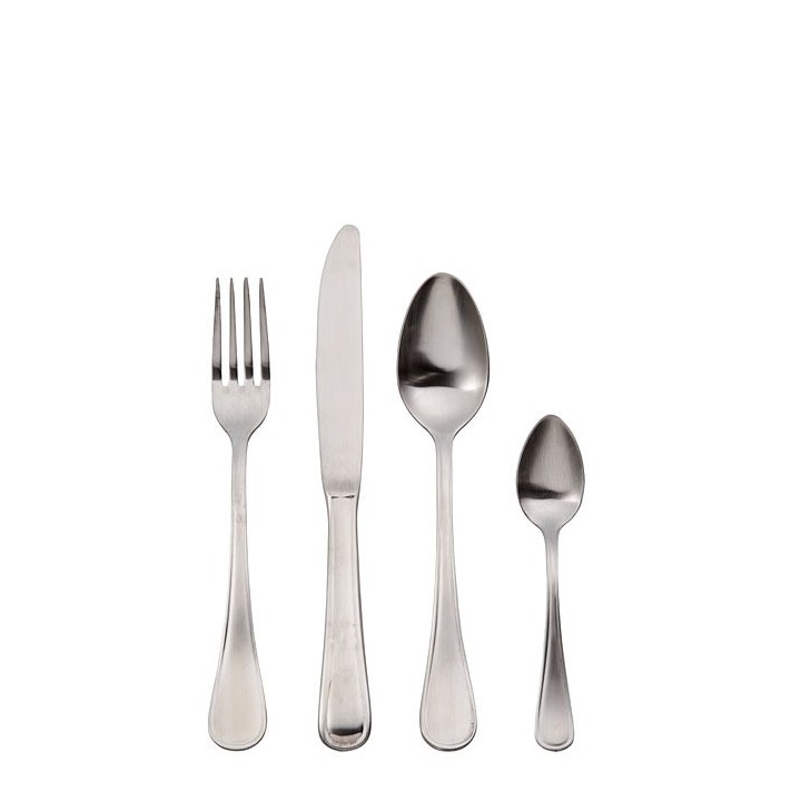 Set de 24 couverts en acier inox manche plat satine