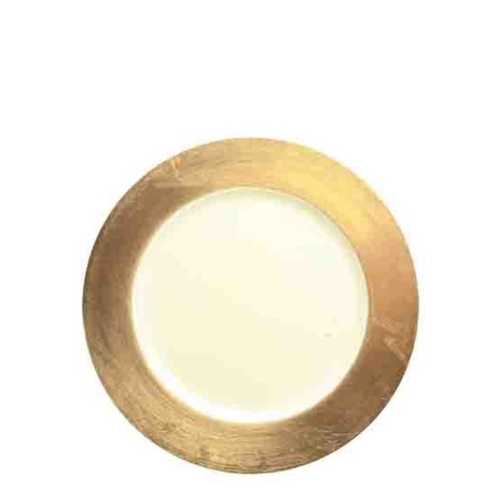 Sottopiatto plastica bianco bordo oro d33 cm