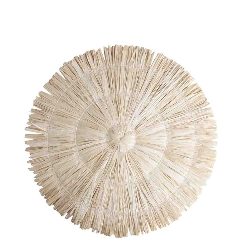 Straw light underplate with fringes d35 cm