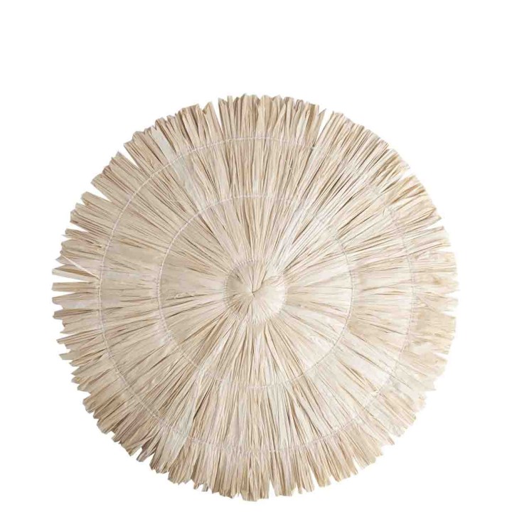 Straw light underplate with fringes d35 cm
