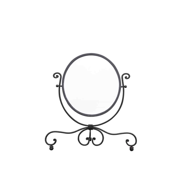 Specchio biancaneve ferro nero 60 x 70 cm