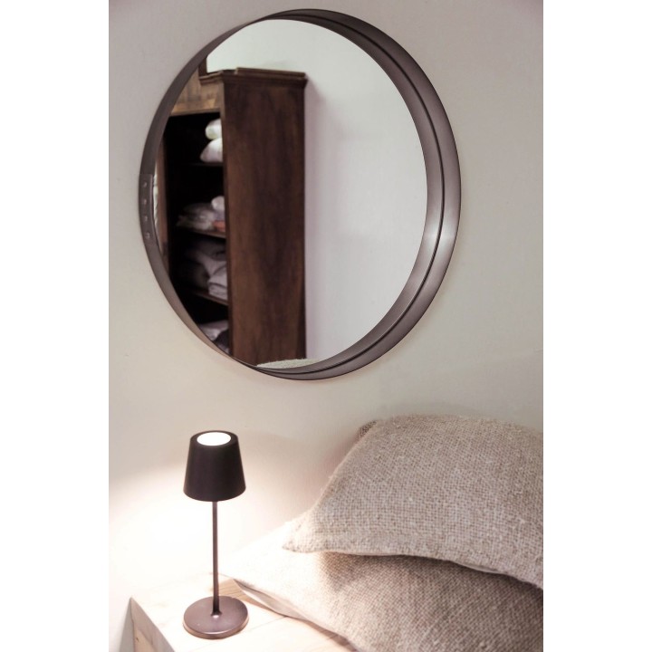 Miroir rond en acier d61 cm