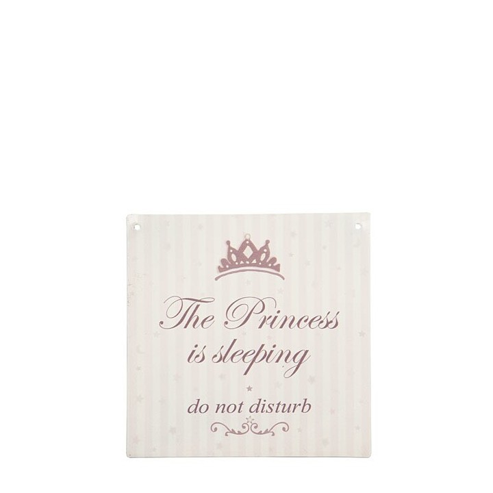 Tavoletta in latta the princess is sleeping 20 x 20 cm