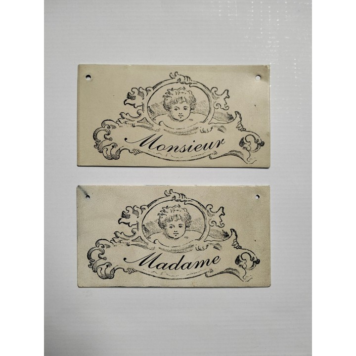 Paire de tablettes en tÔle madame et monsieur 9 x 17 cm