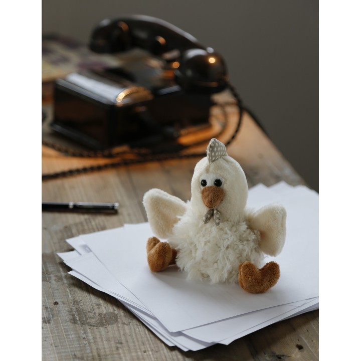 Tiny paperweight chicken white color h15 cm