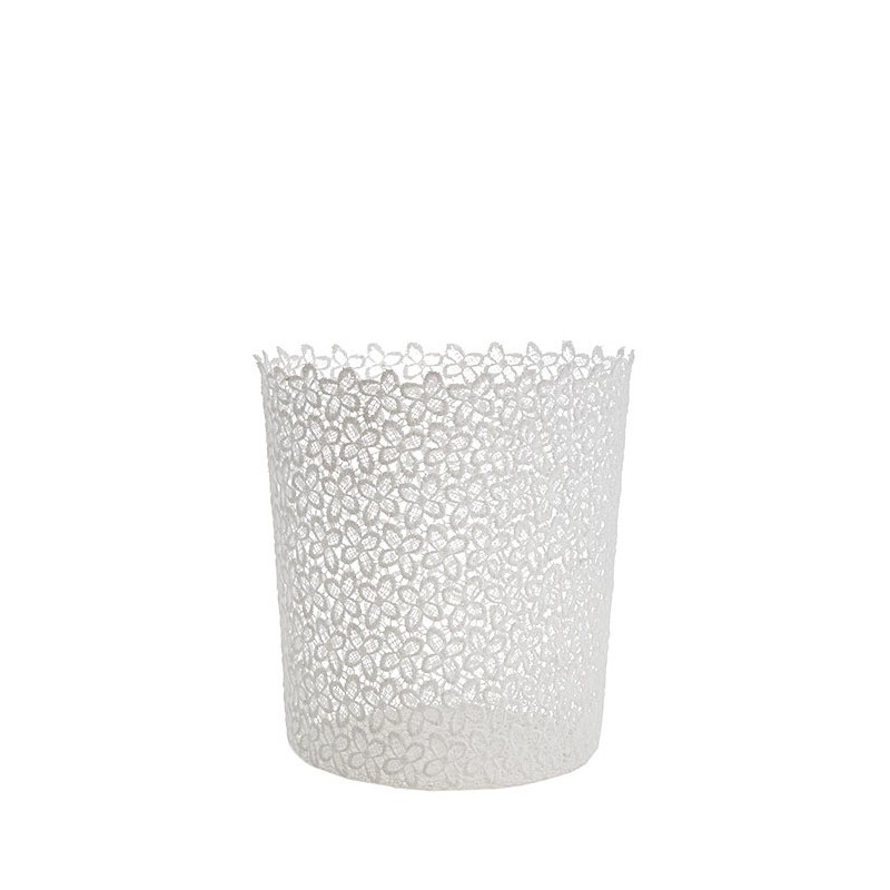 Lace vase white color d24 h27 cm