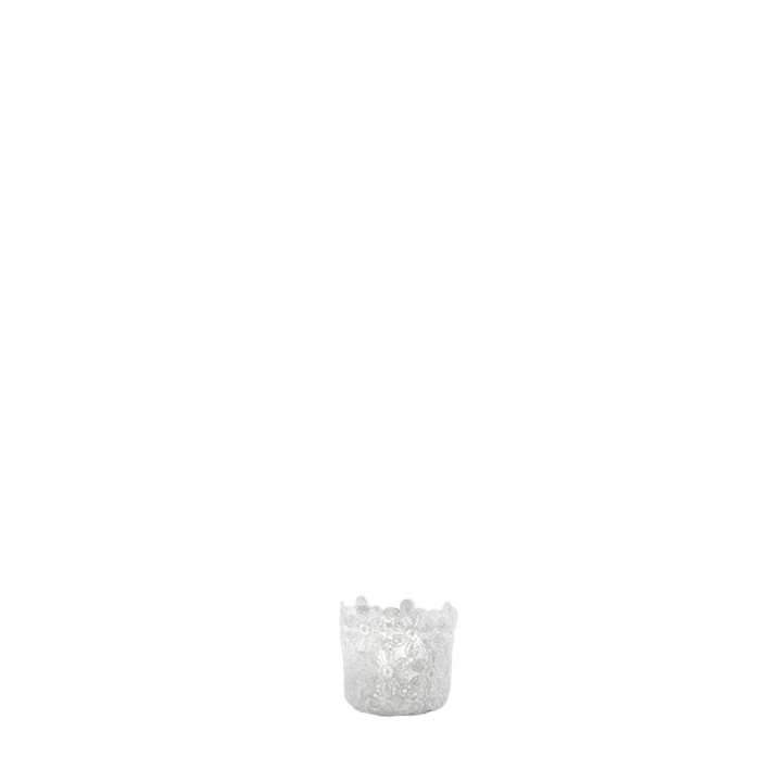 Petit vase en dentelle blanche d5.5 h6.5 cm