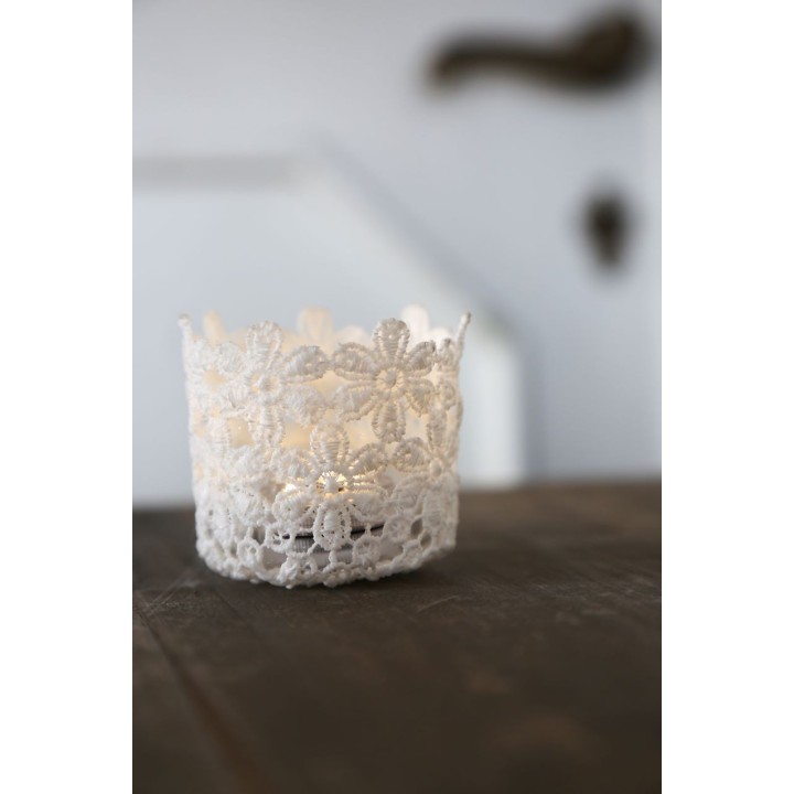 Small vase white lace d5.5 h6.5 cm