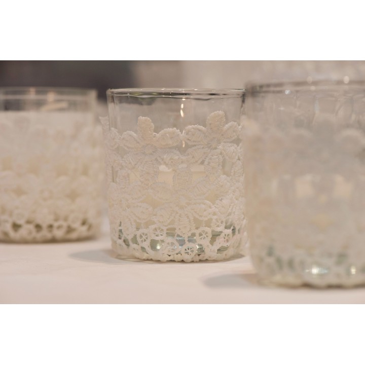 Small vase white lace d5.5 h6.5 cm