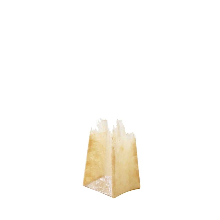 Fringed resin beige vase 12 x 15 h22 cm