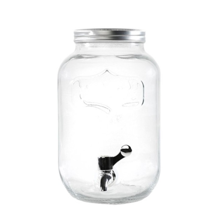 Distributeur d'eau en verre avec robinet 4l 16x21 h25 cm