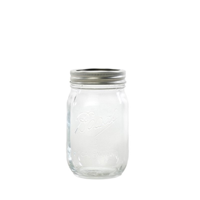 Detox glass jar with metal lid d 7 h 13 cm