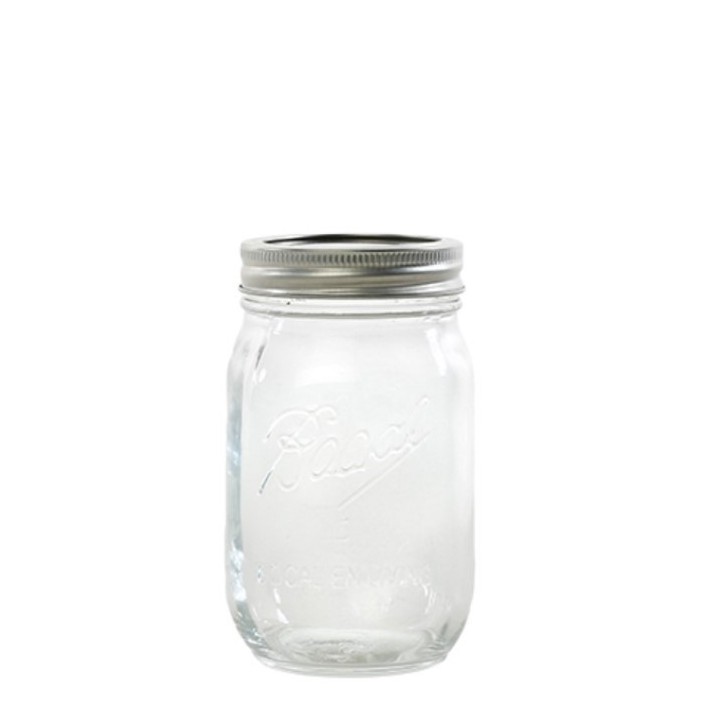 Detox glass jar with metal lid d 7 h 13 cm