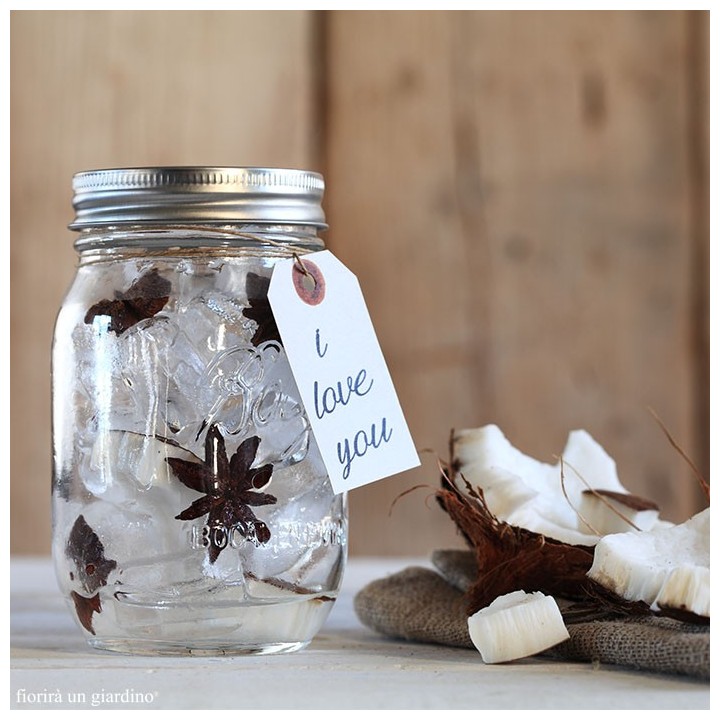 Detox glass jar with metal lid d 7 h 13 cm