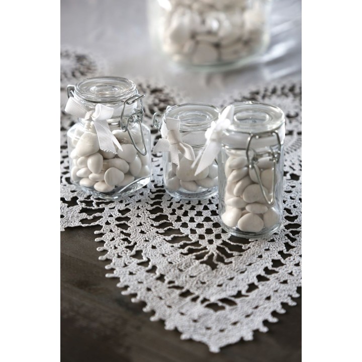 Mini bocal en verre avec clip 55 ml 4 x 4 h8 cm