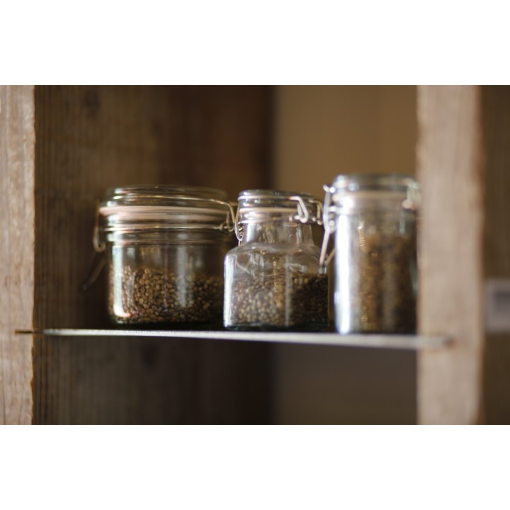 Mini bocal en verre avec clip 55 ml 4 x 4 h8 cm