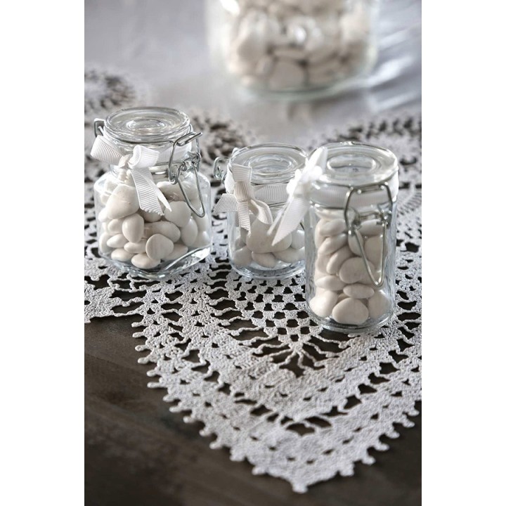 Cylindrical glass jar with clip 50ml d 4.5 h 6.5 cm