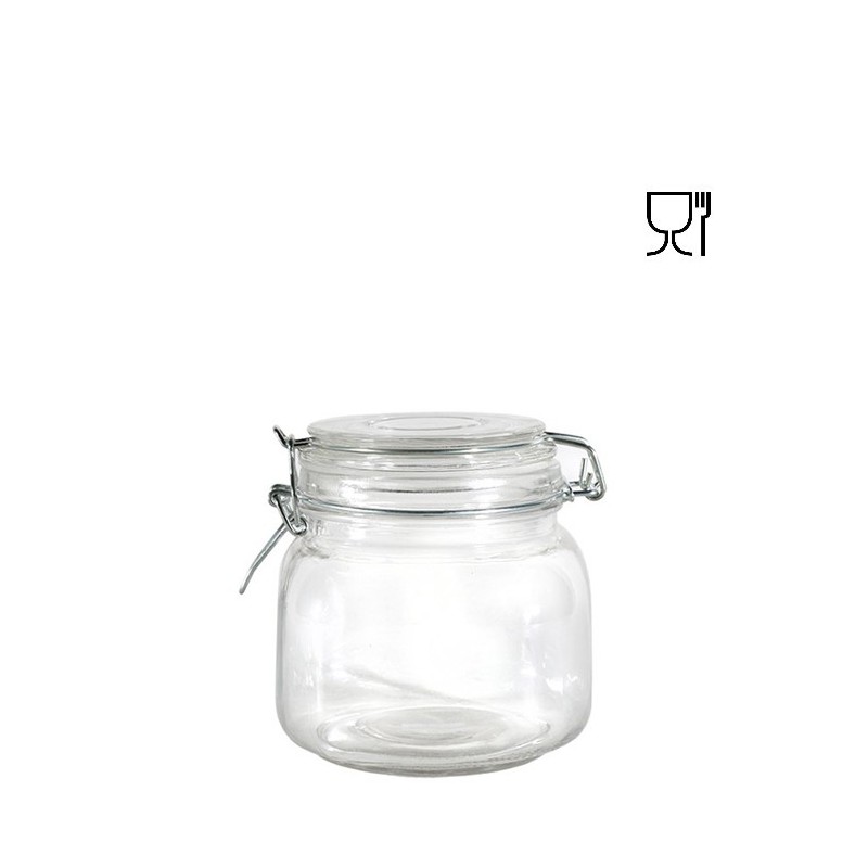 Vase en verre avec clip 750ml 11 x 11 h 12 cm