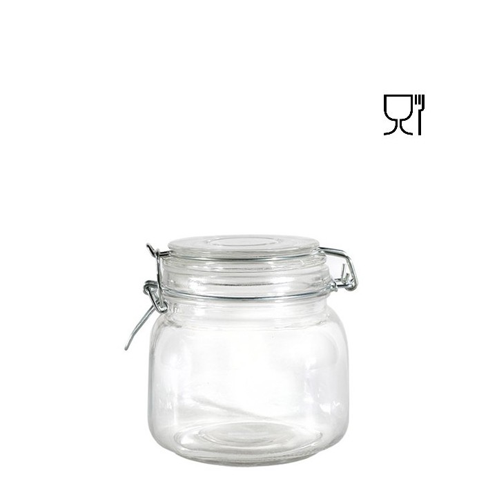 Barattolo in vetro con clip  v750ml 11 x 11 h12 cm