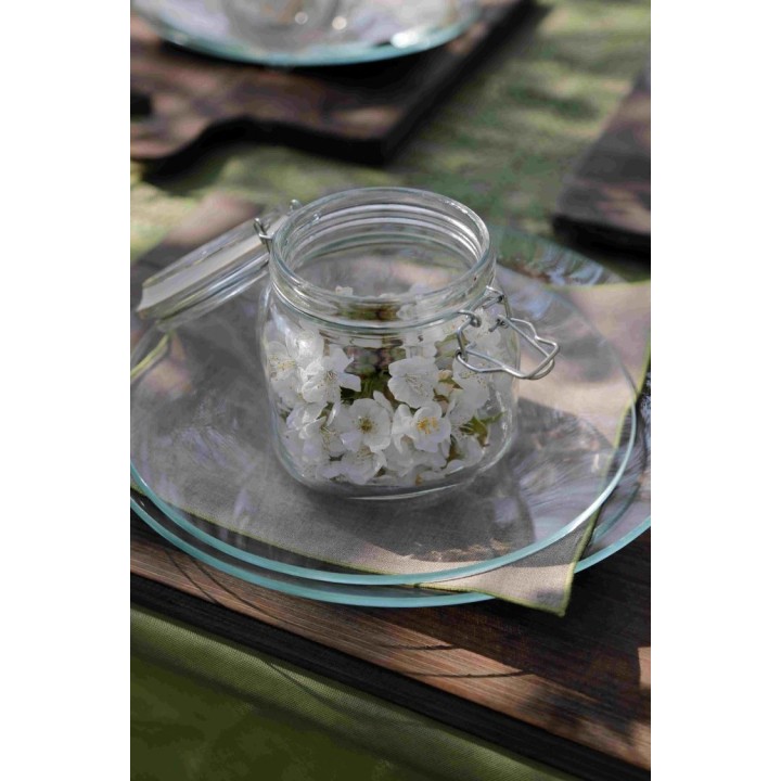 Vase en verre avec clip 750ml 11 x 11 h 12 cm