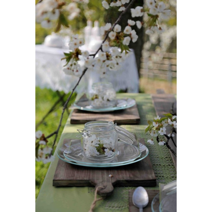 Vase en verre avec clip 750ml 11 x 11 h 12 cm