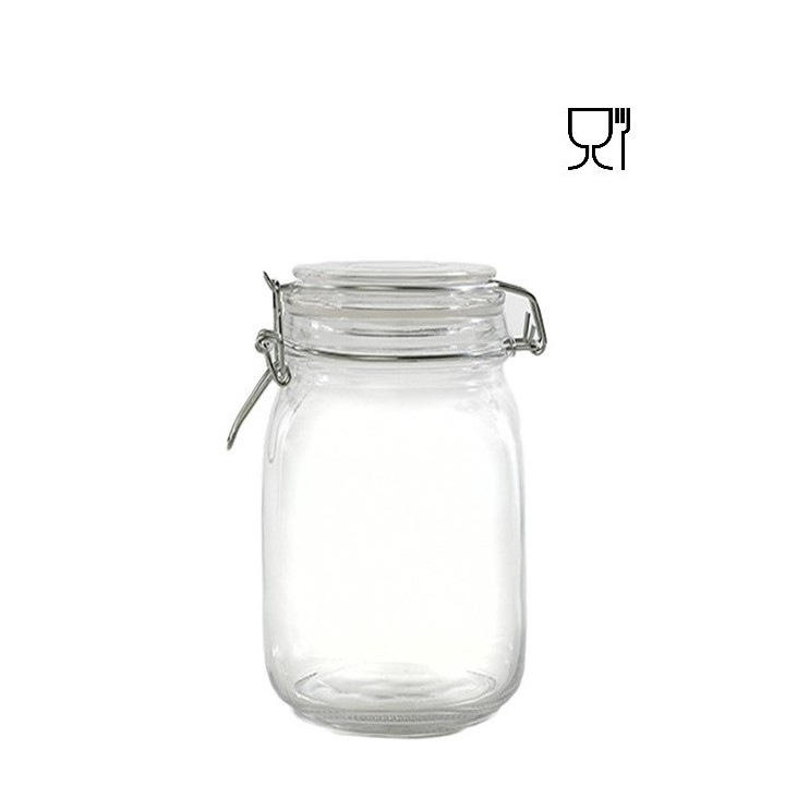 Bocal en verre avec clip 1500ml 11 x 11 h19.5 cm