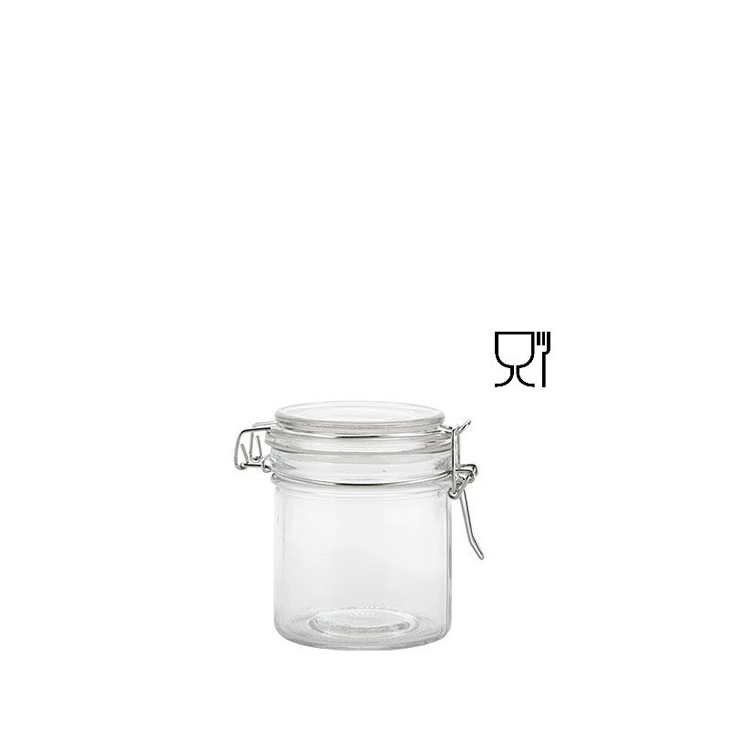 Barattolo cilindrico in vetro con clip v250 ml d9.5 h7.5 cm
