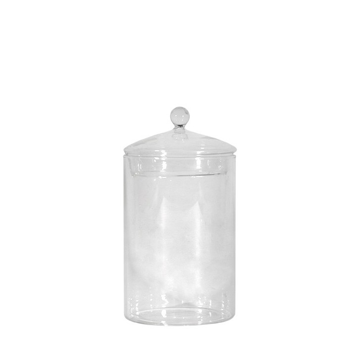 Pot en verre trasparent et boule d10.5 h23 cm