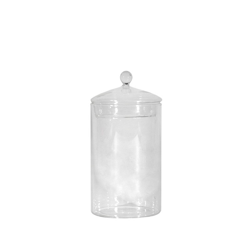 Transparent glass jar with small ball d9.6 h23 cm