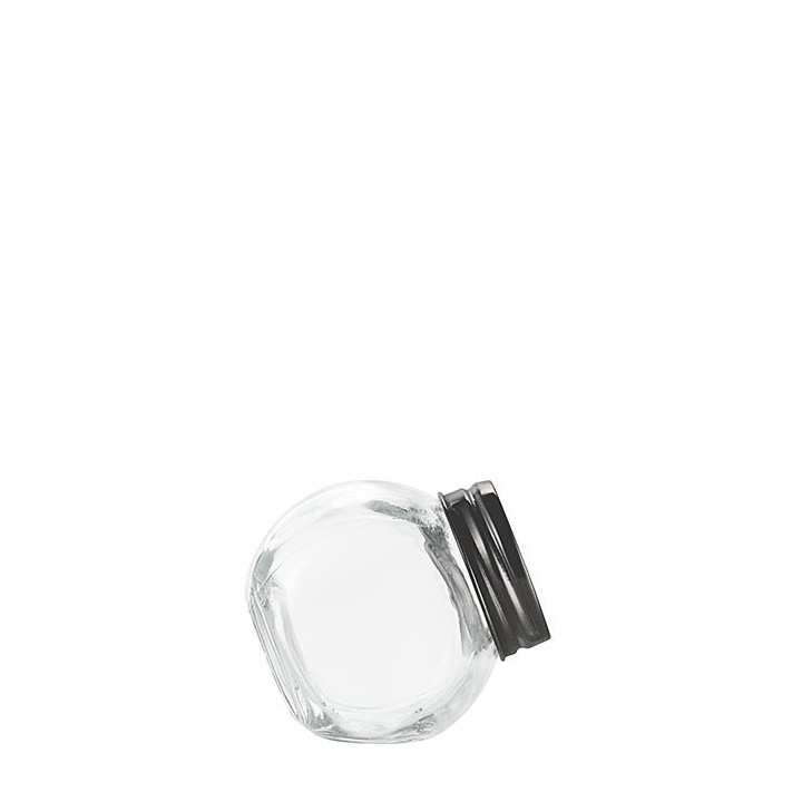 Glass jar with black cap 100ml d6 h6 cm