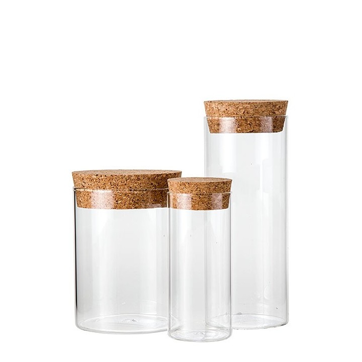 Fiole en verre avec bouchon en liege v100 ml d4.5 h10 cm