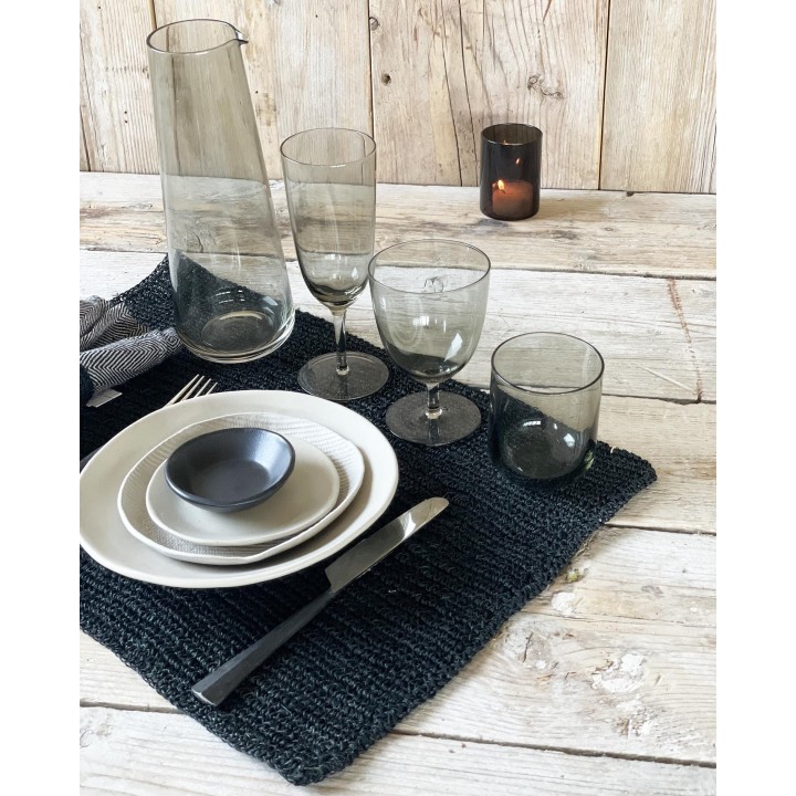 Grey colour glass tumbler d7.5 h9 cm