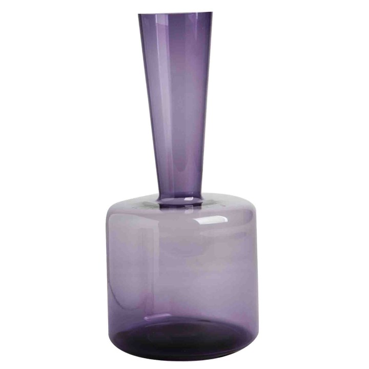 Violet glass bottle h28 cm