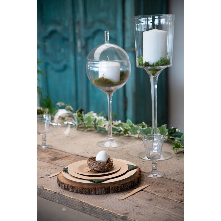 Vaso in vetro svasato con gambo alto h60 cm