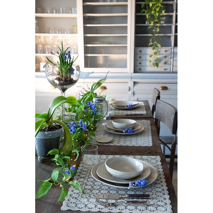 Pot boule en verre sur tige d20 h53 cm